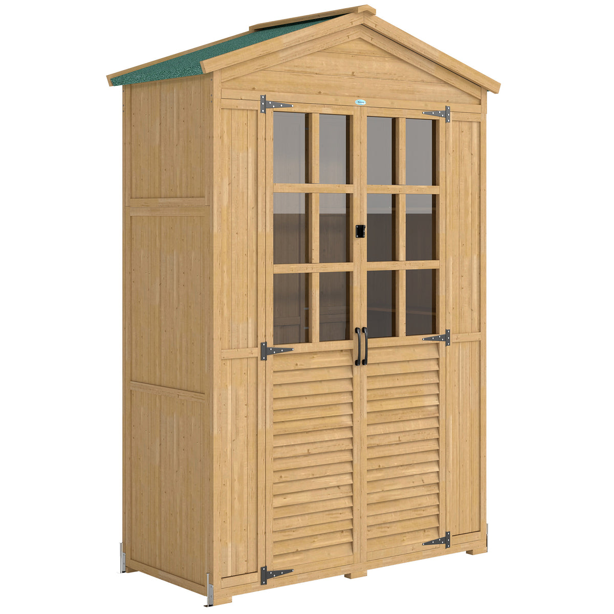 Gartenschrank aus Tannenholz mit Regalen