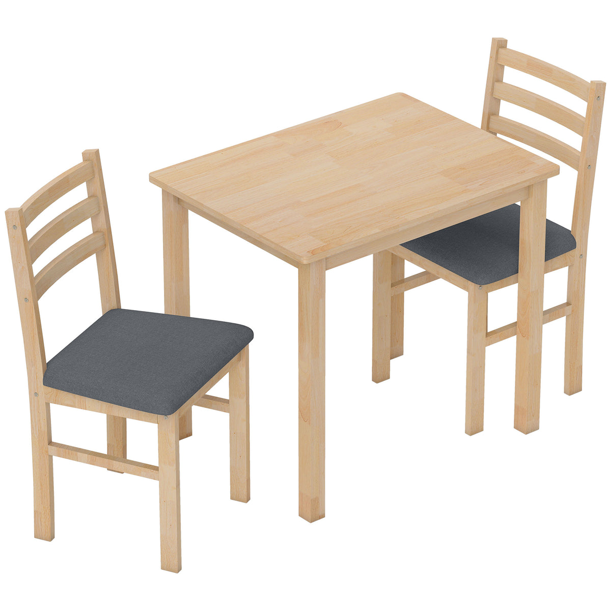3-teiliges Essgruppen-Set mit zwei Stühlen