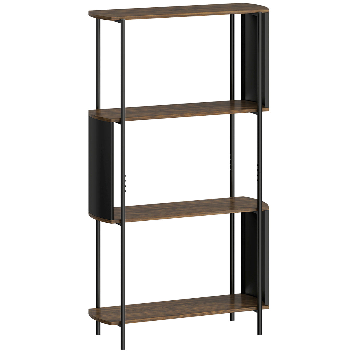 Bücherregal mit 4 Ebenen und geschwungenem Design