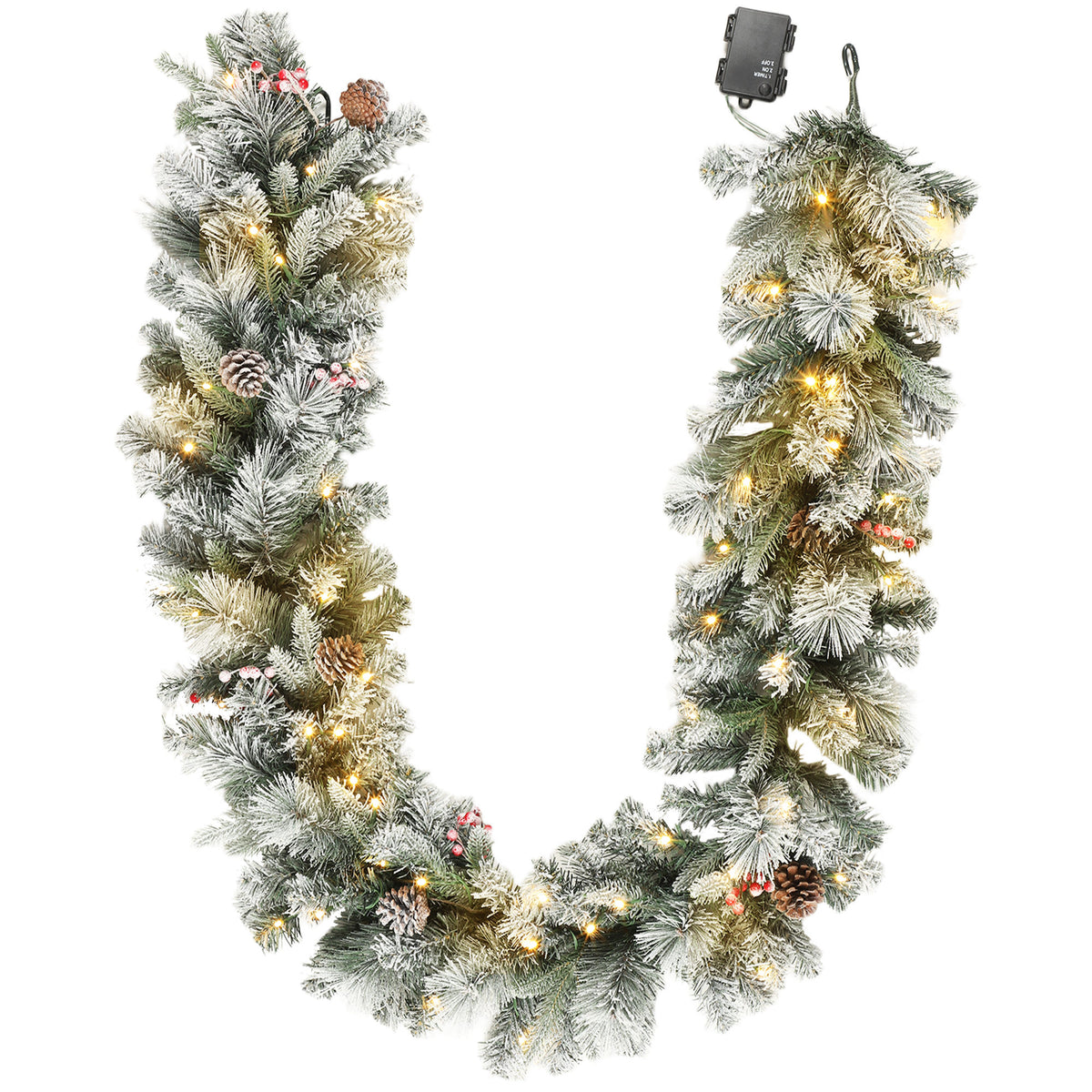Weihnachtsgirlande mit 50 LED-Lichtern und Timer