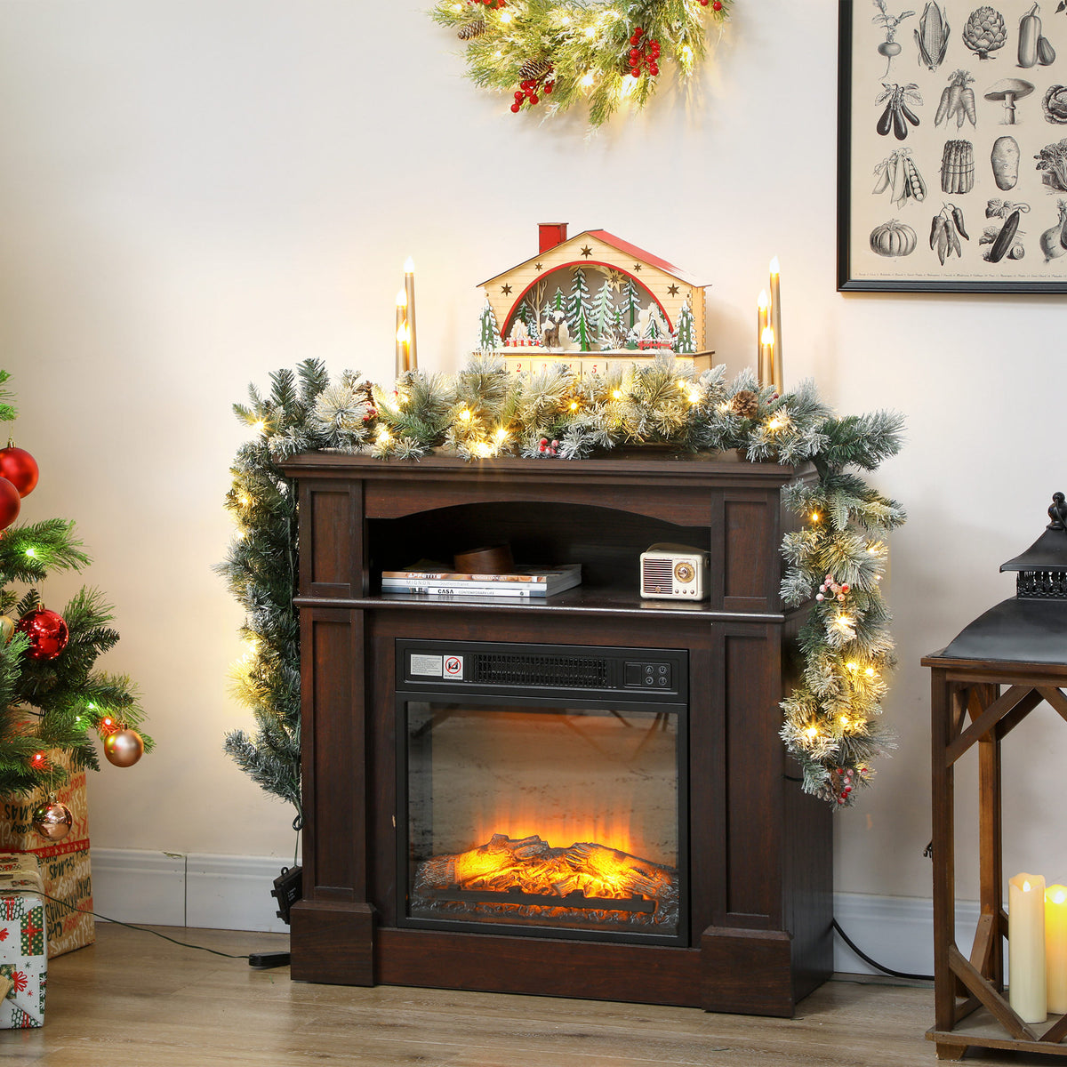 Weihnachtsgirlande mit 50 LED-Lichtern und Timer
