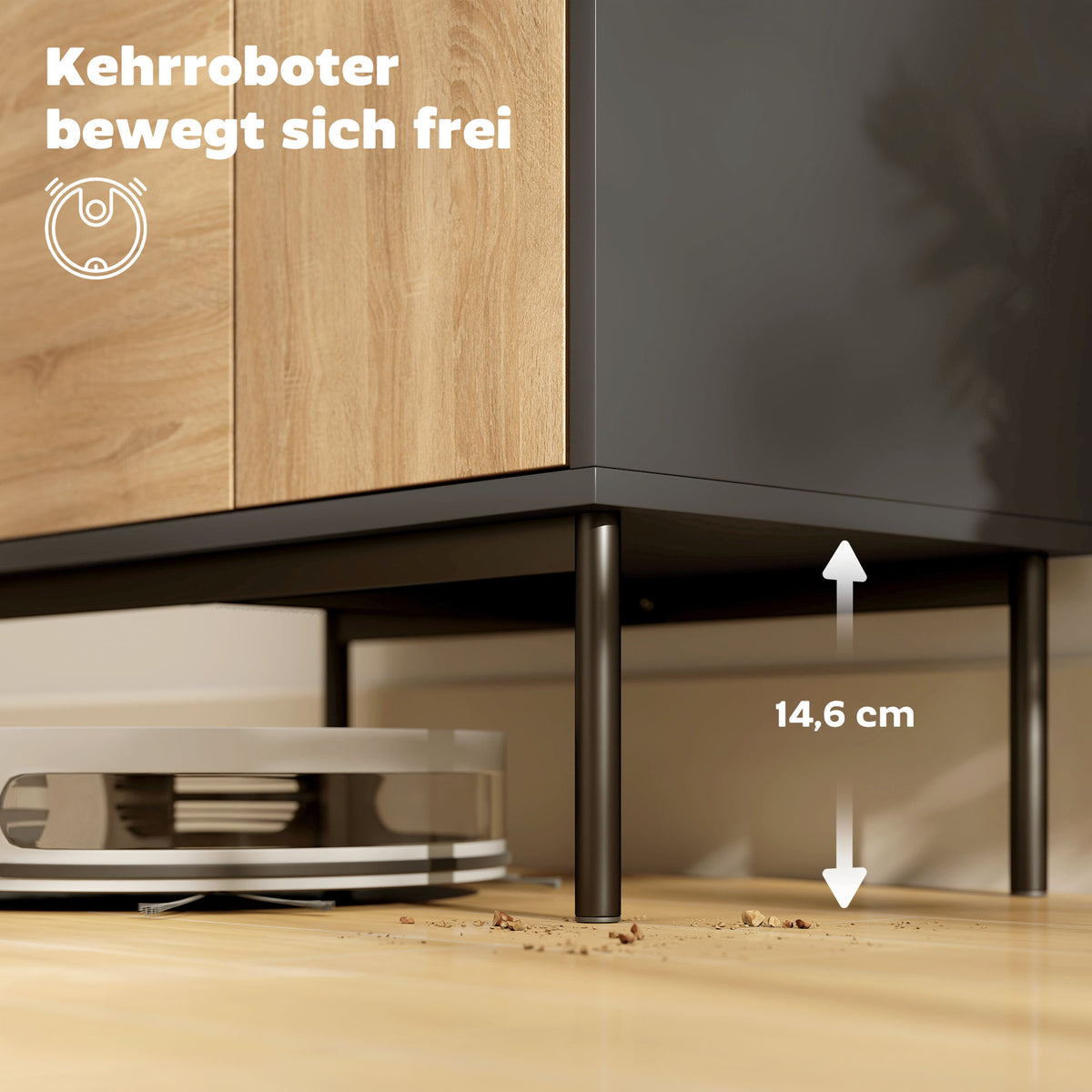 Sideboard mit Push-to-open-Türen, 60 cm
