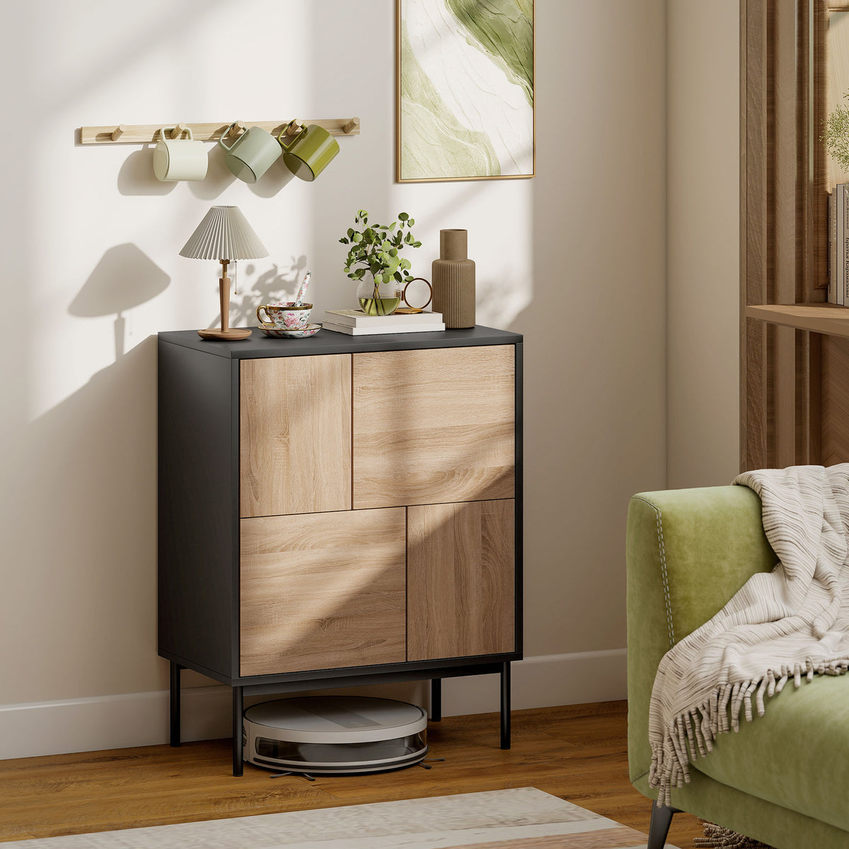 Sideboard mit Push-to-open-Türen, 60 cm