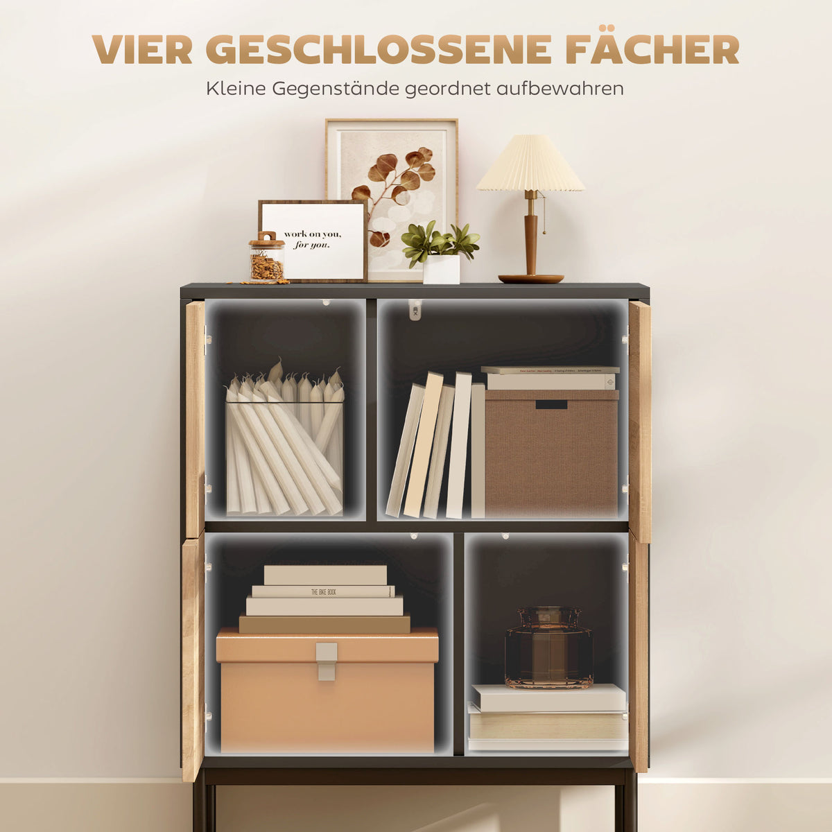 Sideboard mit Push-to-open-Türen, 60 cm