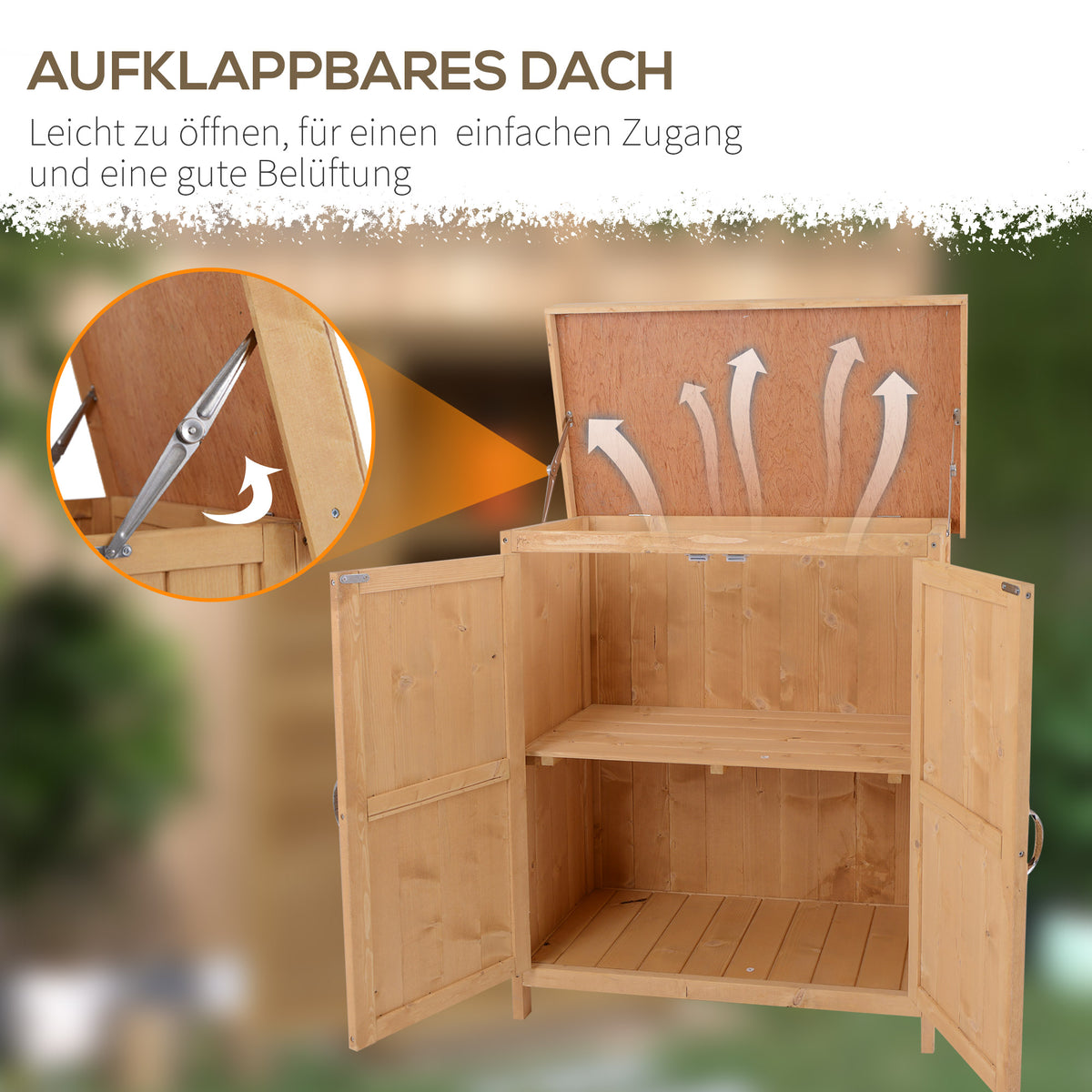 Gartenschrank aus Tannenholz mit Doppeltür