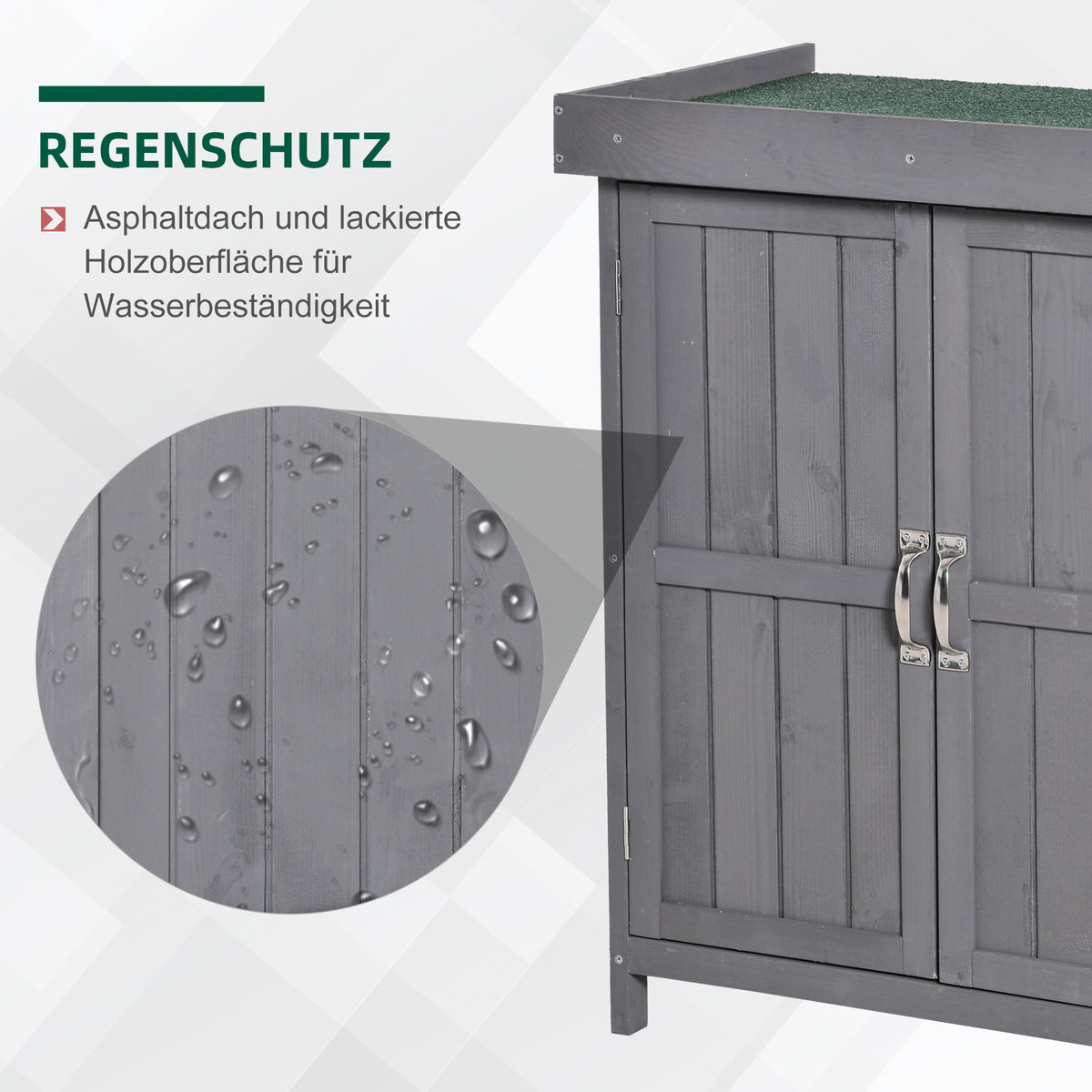 Gartenschrank aus Tannenholz mit Doppeltür