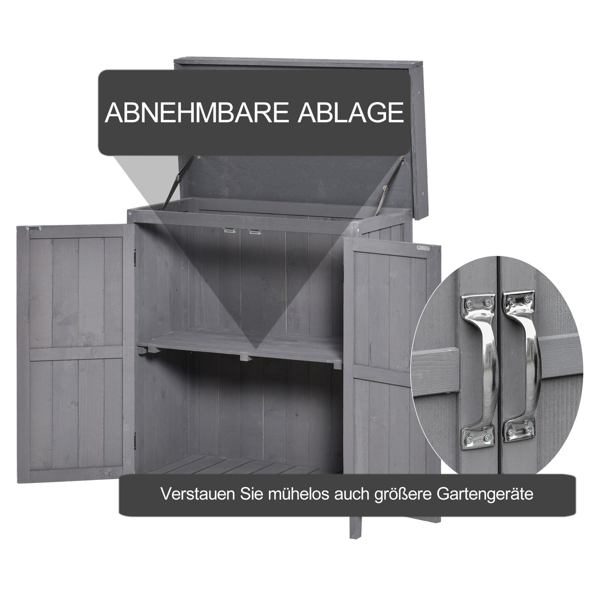 Gartenschrank aus Tannenholz mit Doppeltür
