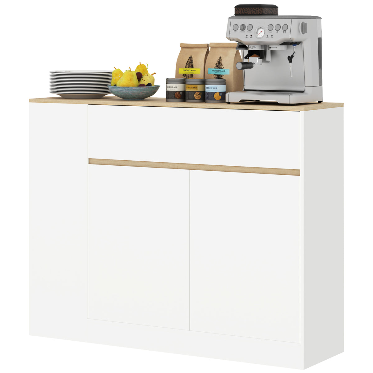 Sideboard 106 cm mit Schublade und 3 offenen Fächern