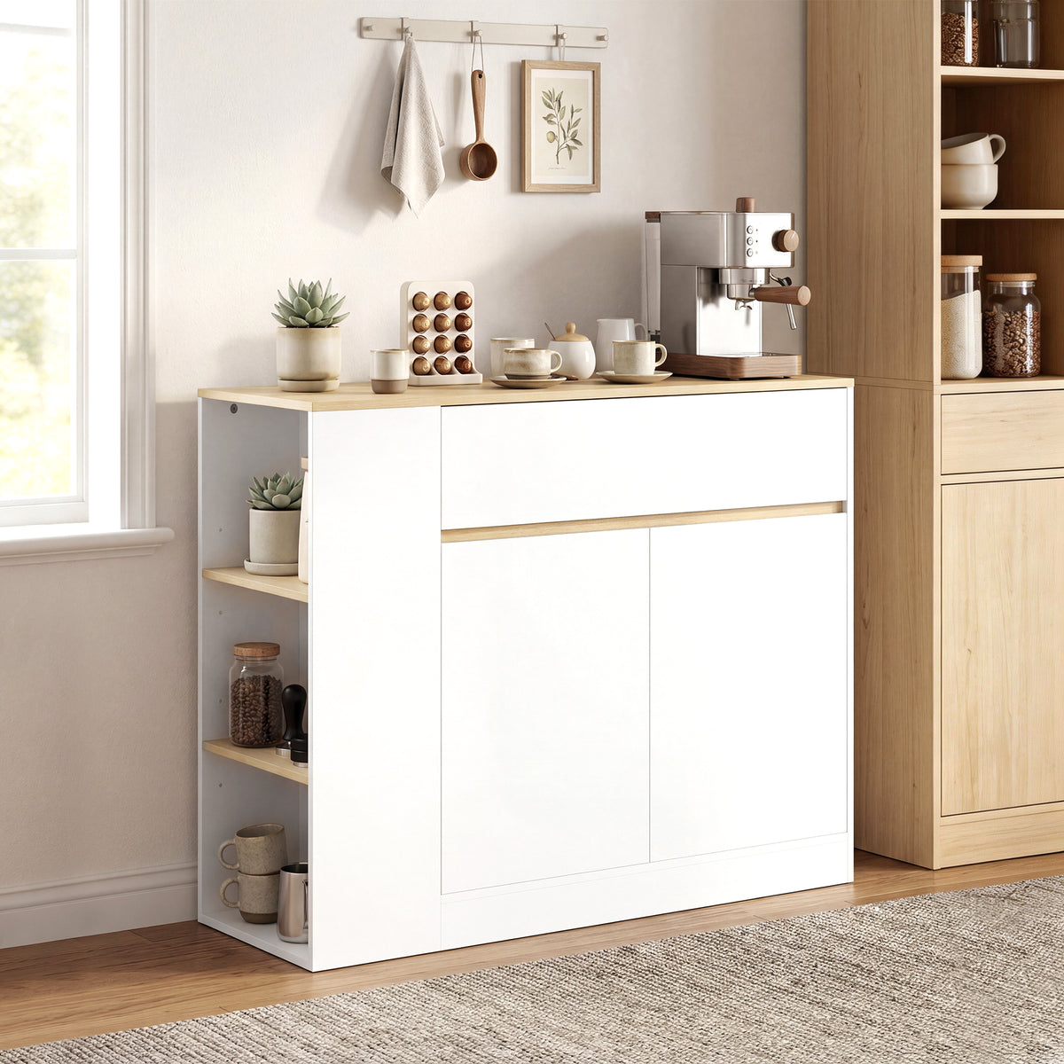 Sideboard 106 cm mit Schublade und 3 offenen Fächern