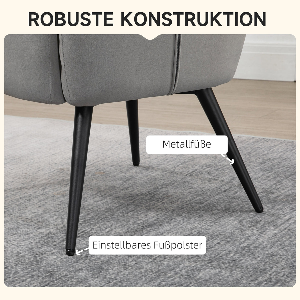 Relaxsessel mit Hocker und Samtbezug
