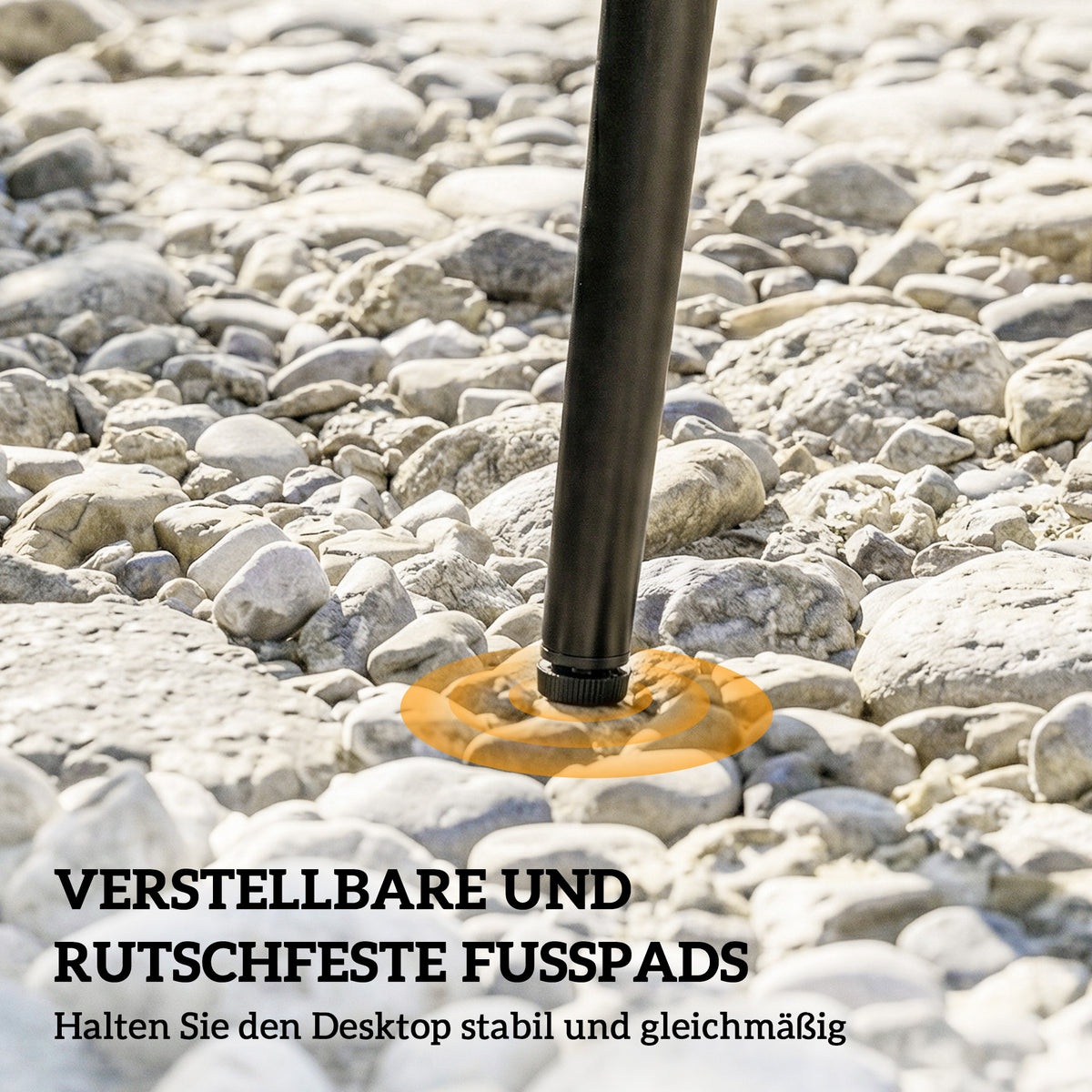 Runder Gartentisch aus Stahl mit Glasplatte