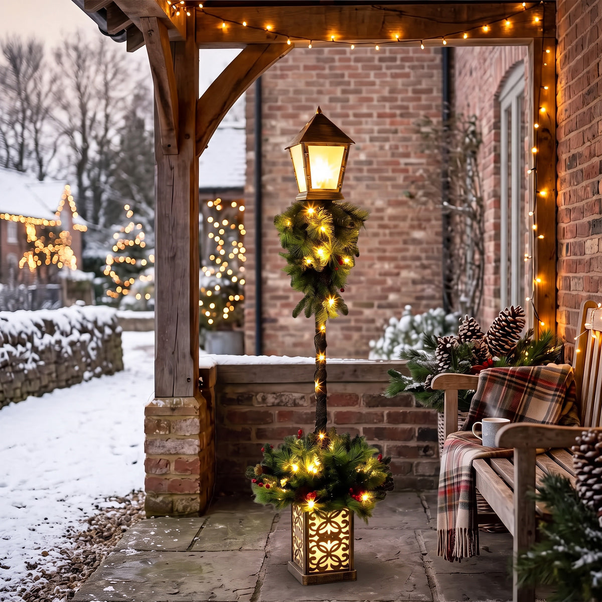 Weihnachts-Laternenpfahl 150 cm mit 50 LEDs