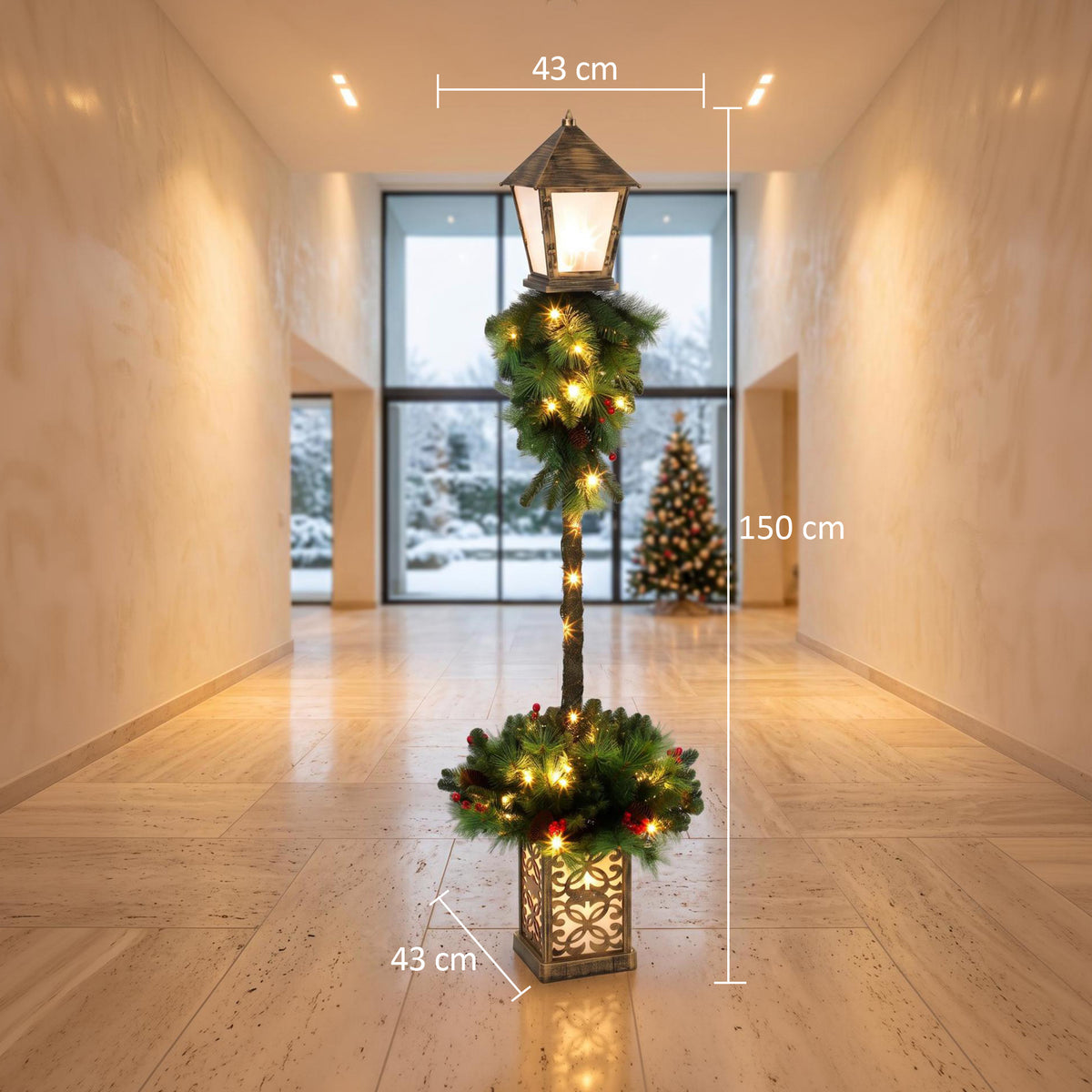Weihnachts-Laternenpfahl 150 cm mit 50 LEDs