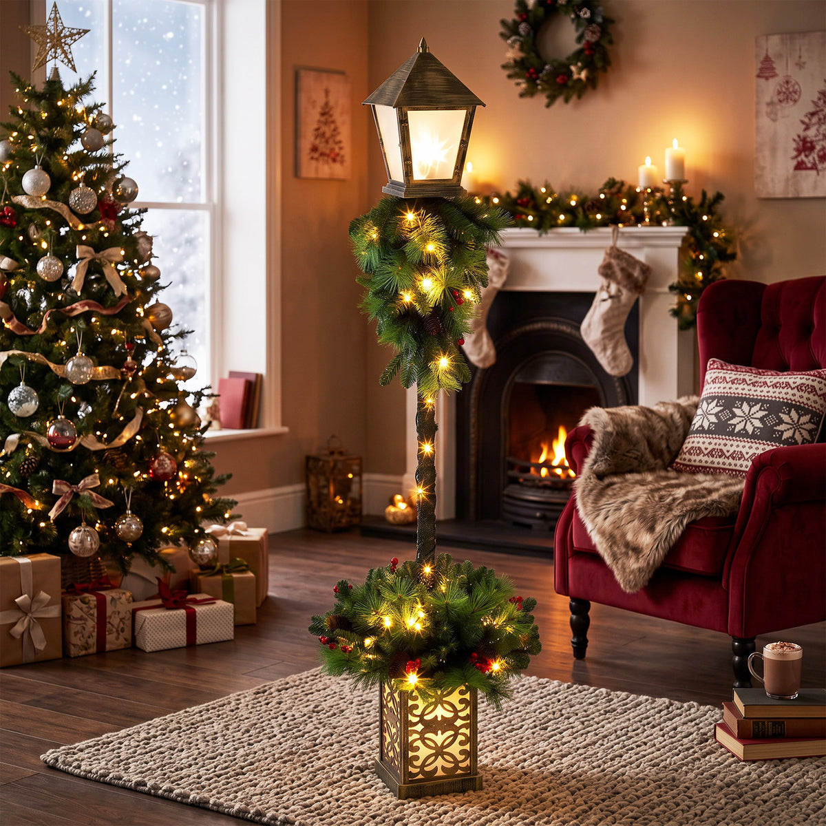 Weihnachts-Laternenpfahl 150 cm mit 50 LEDs