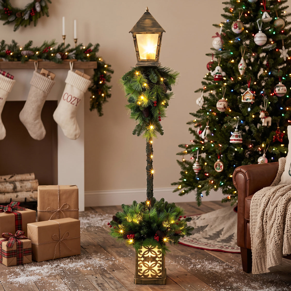 Weihnachts-Laternenpfahl 150 cm mit 50 LEDs
