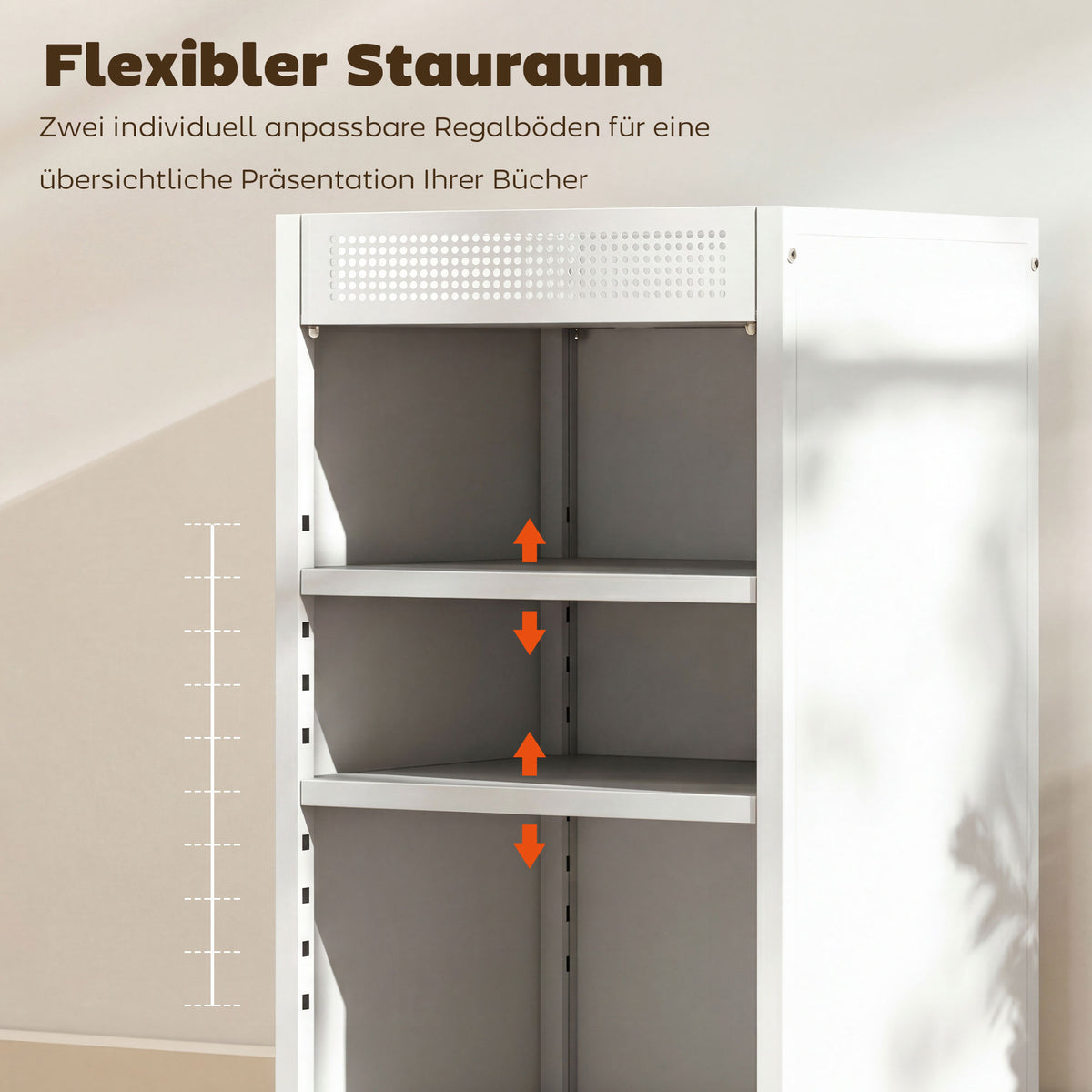 Mobiles Bücherregal mit verstellbaren Böden