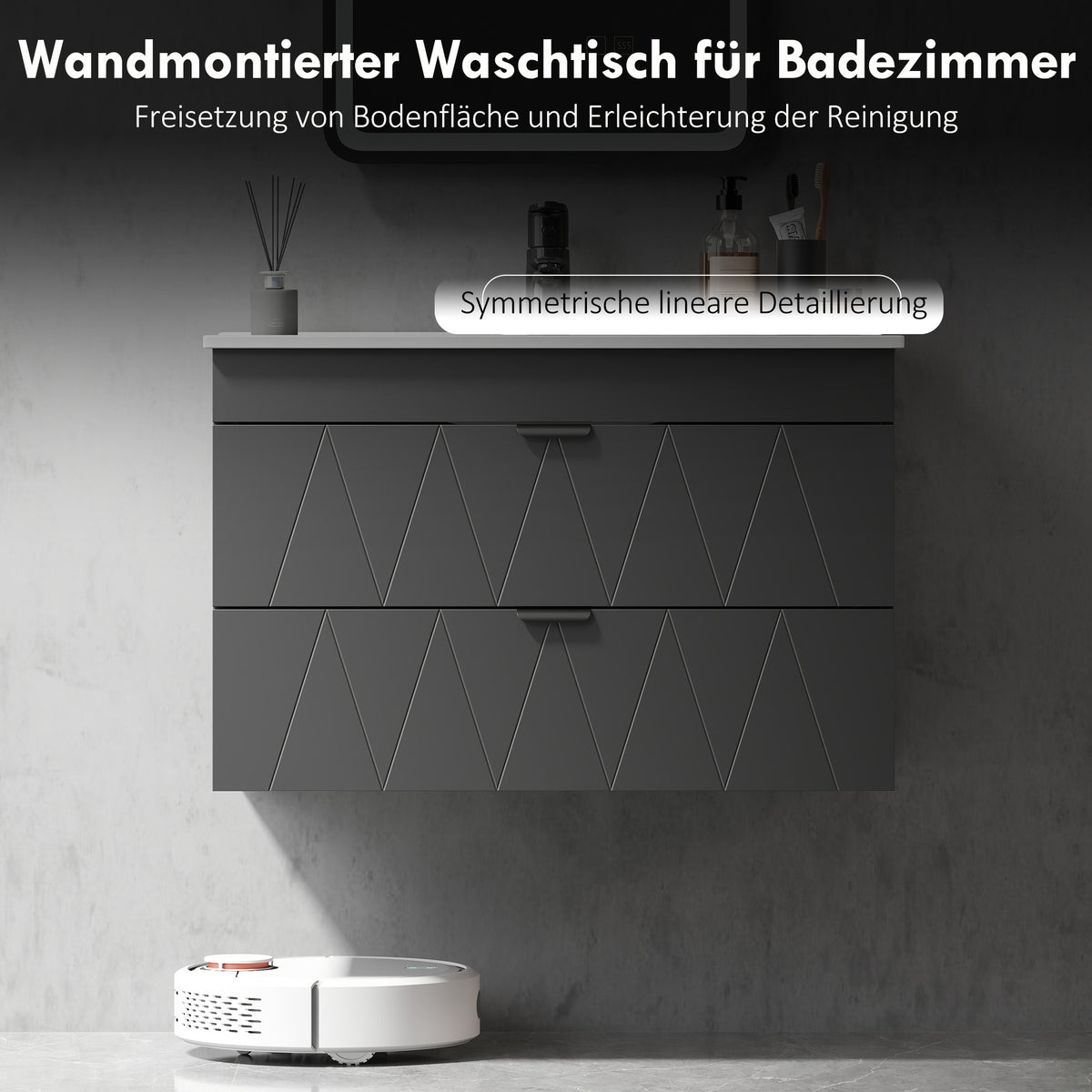 Hängender Waschbeckenunterschrank mit Keramikbecken