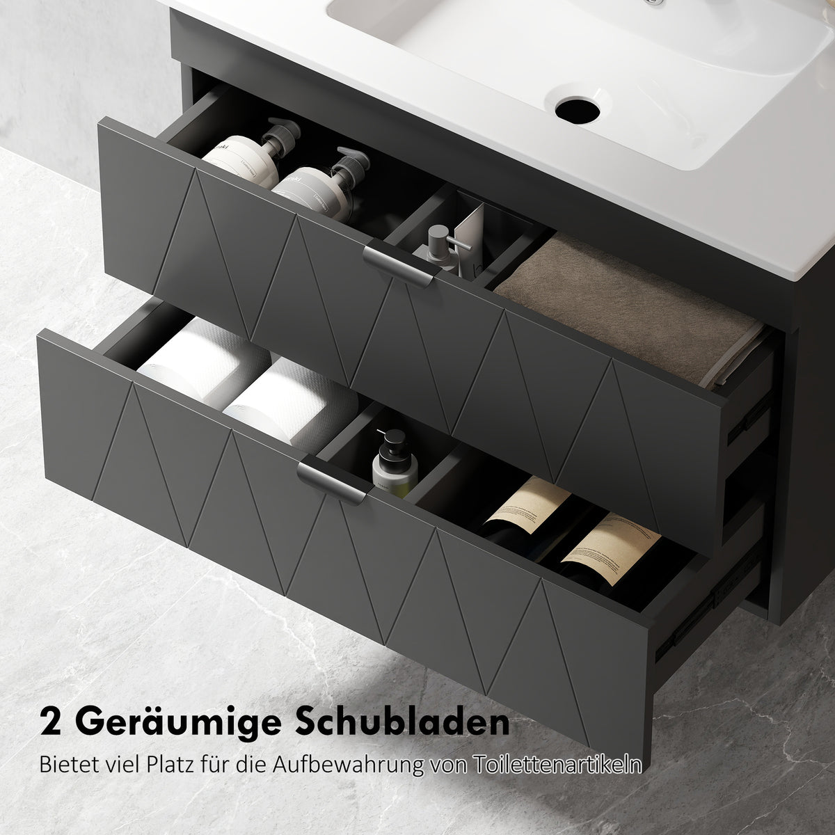 Hängender Waschbeckenunterschrank mit Keramikbecken