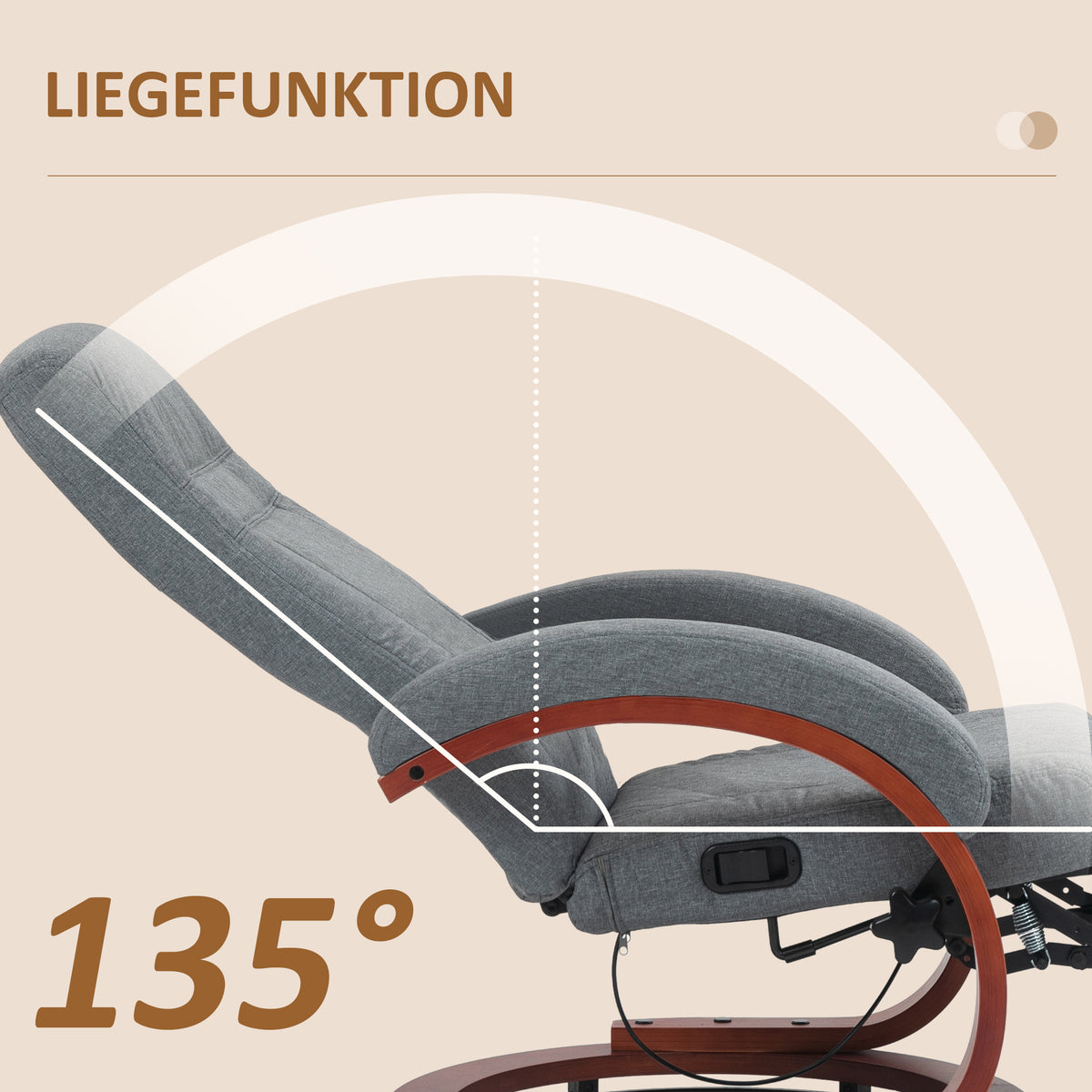Drehbarer Relaxsessel mit Fußstütze und Liegefunktion