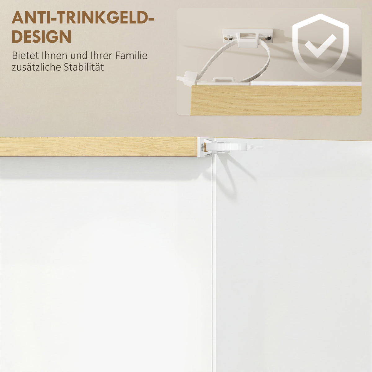 Schuhschrank mit Klappfächern und Ablage