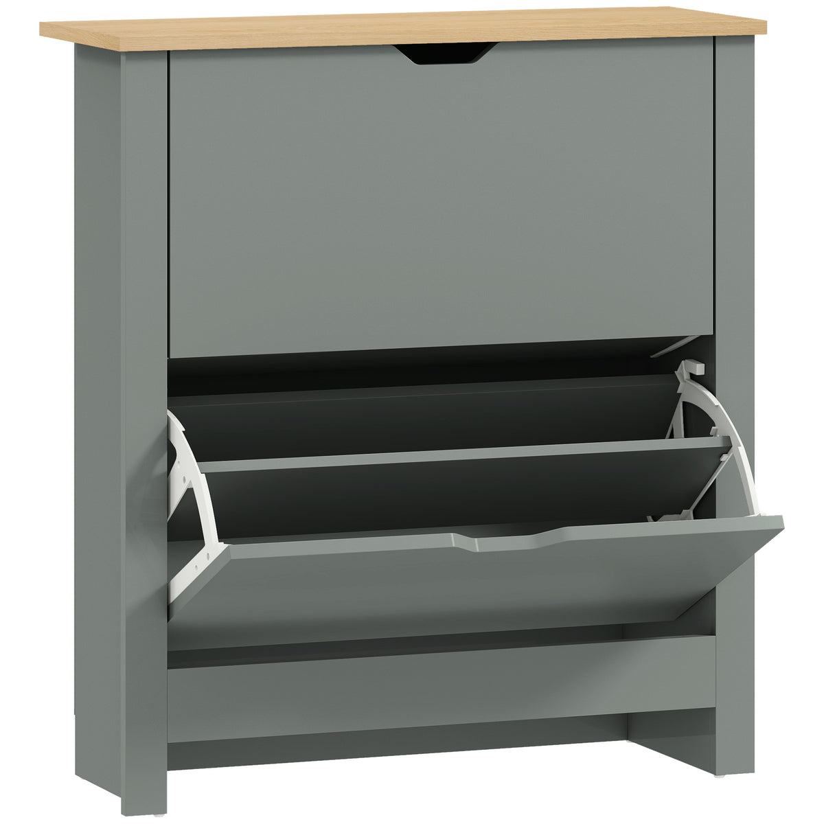 Schuhschrank mit Klappfächern und Ablage