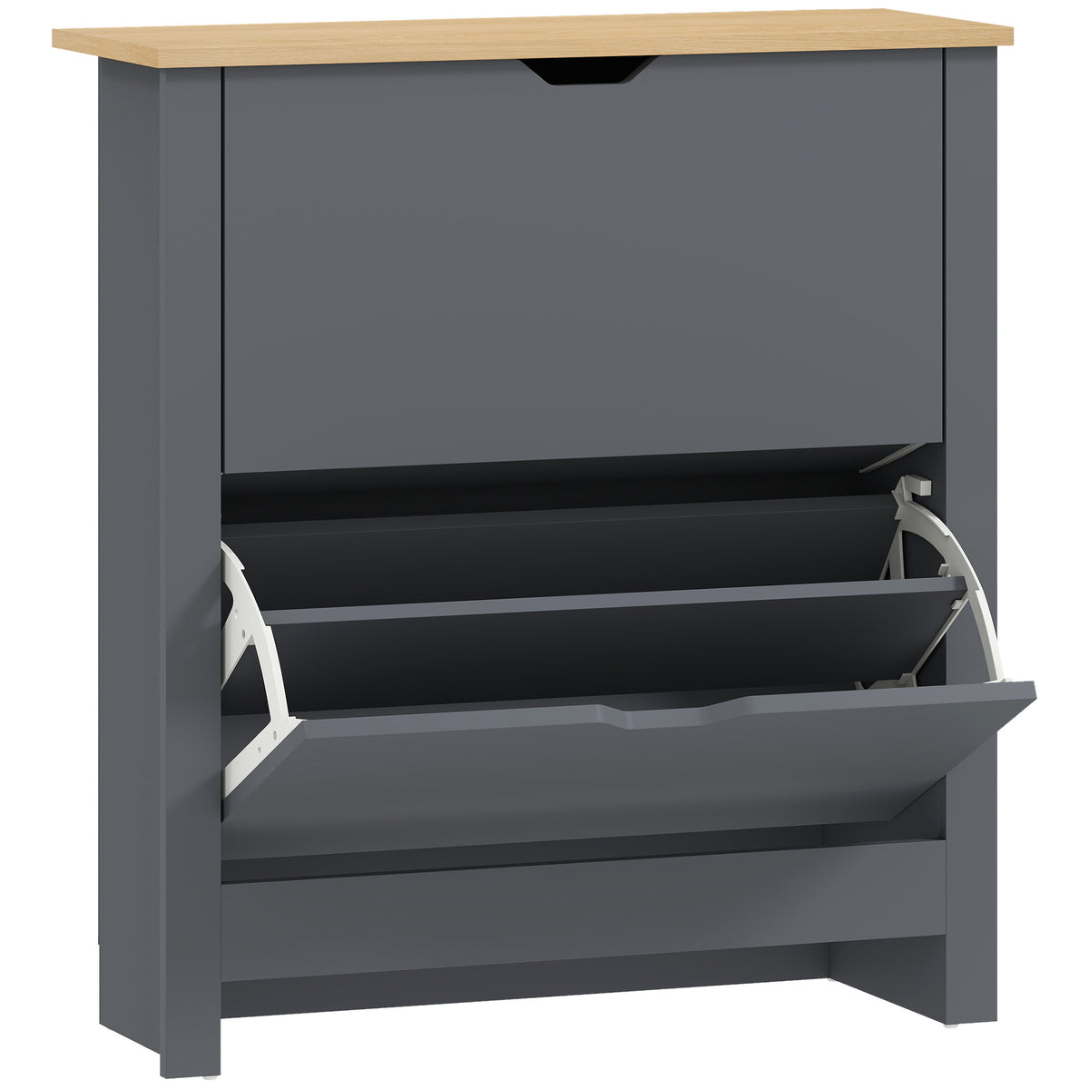 Schuhschrank mit Klappfächern und Ablage