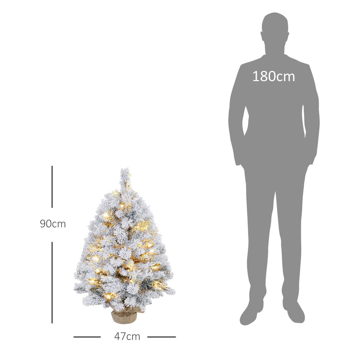Künstlicher Weihnachtsbaum mit Schnee
