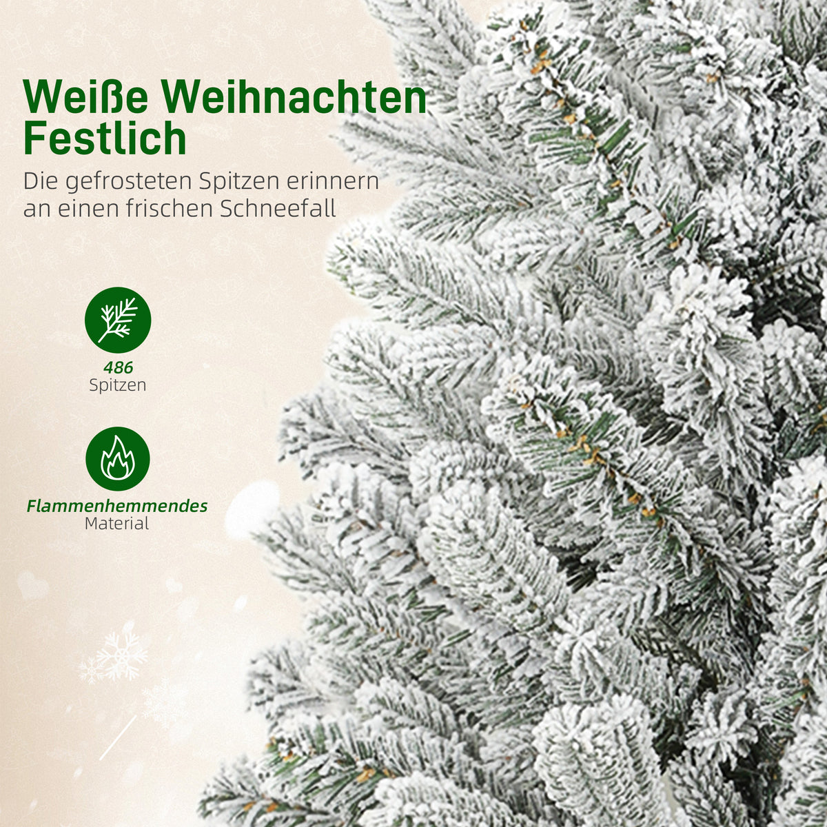 Künstlicher Weihnachtsbaum mit Schnee