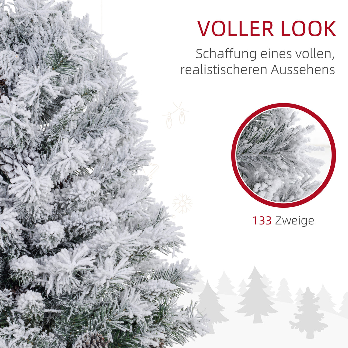 Künstlicher Weihnachtsbaum mit Schnee
