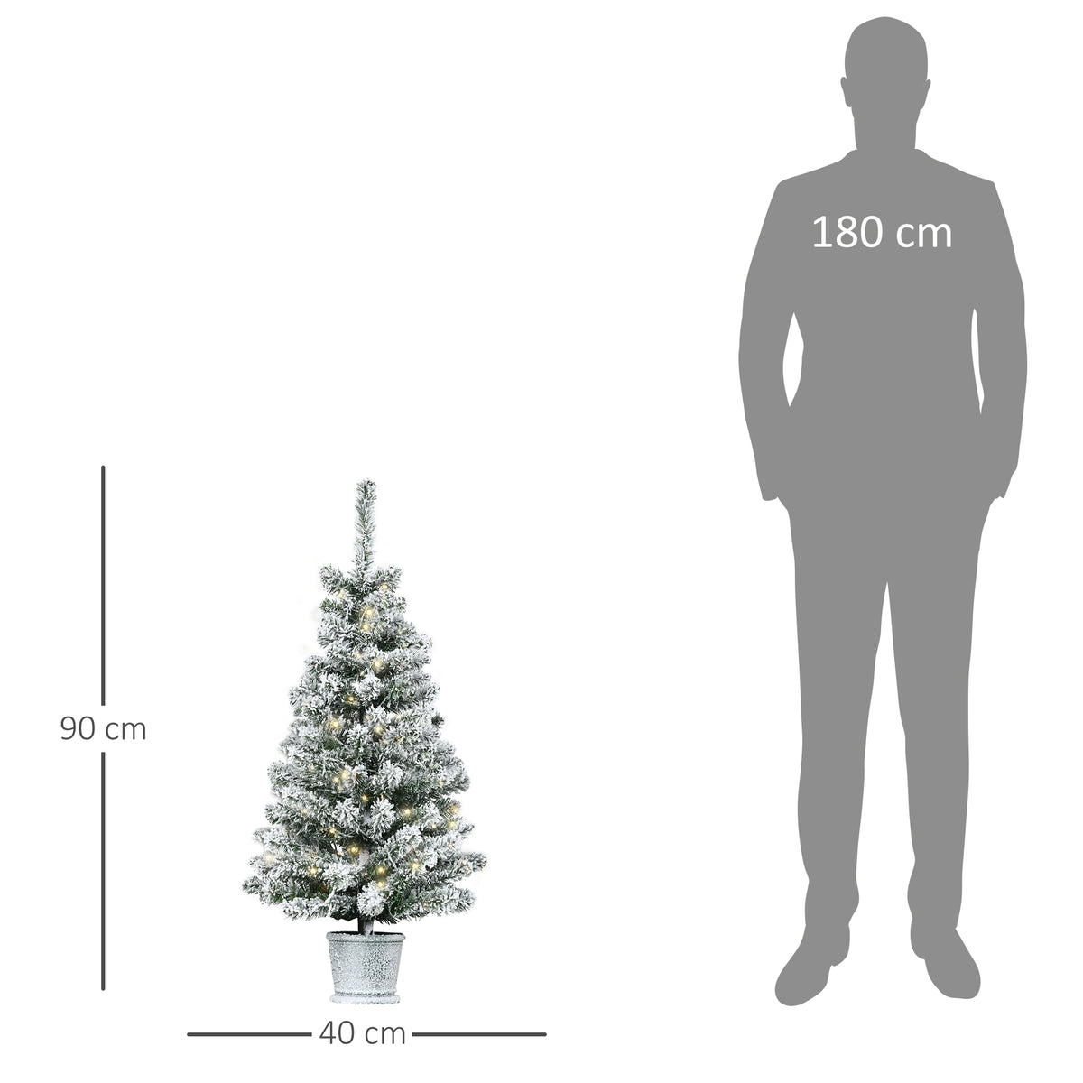 Künstlicher Mini-Weihnachtsbaum mit Schneeeffekt