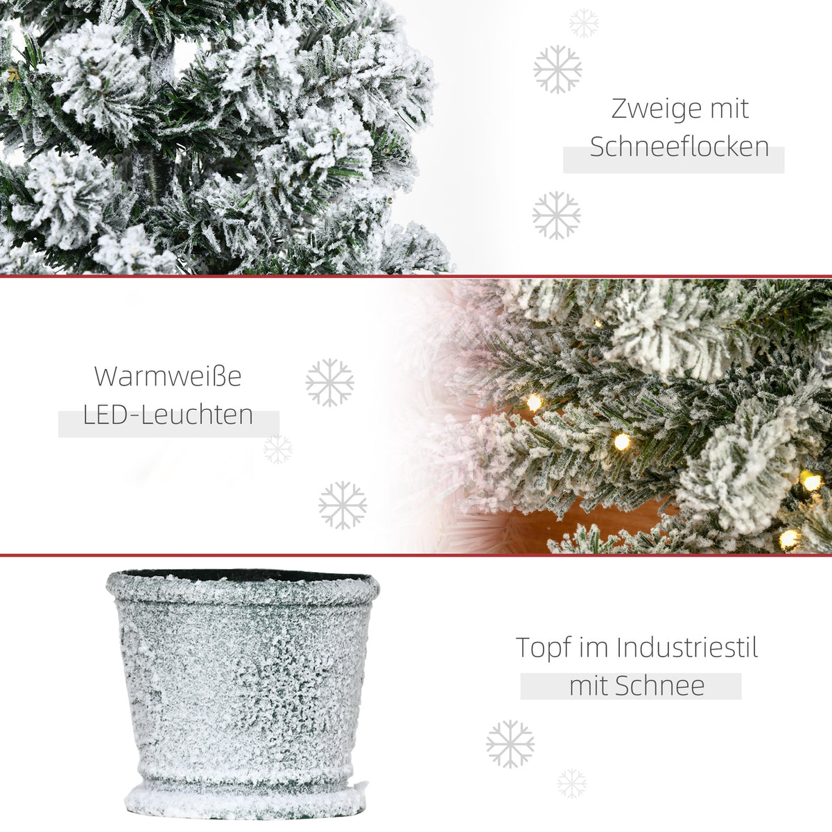 Künstlicher Mini-Weihnachtsbaum mit Schneeeffekt