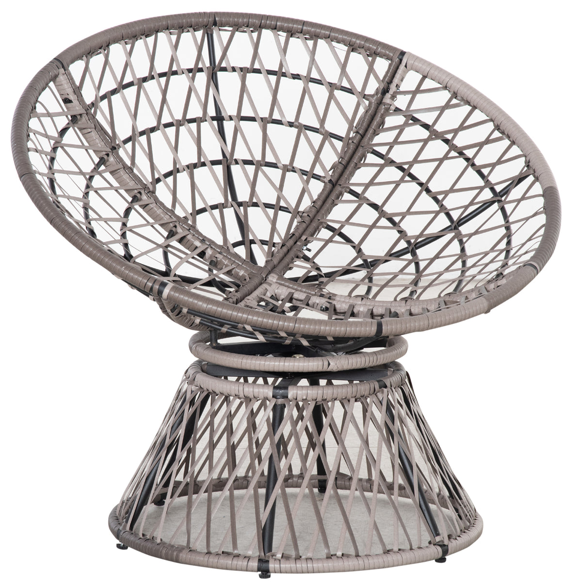Papasansessel aus PE-Rattan mit 360°-Drehfunktion