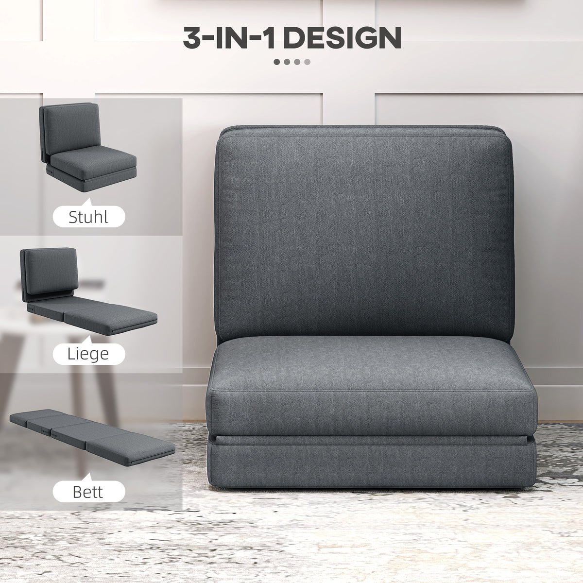 Faltbarer Bodensessel zum Sofa und Bett