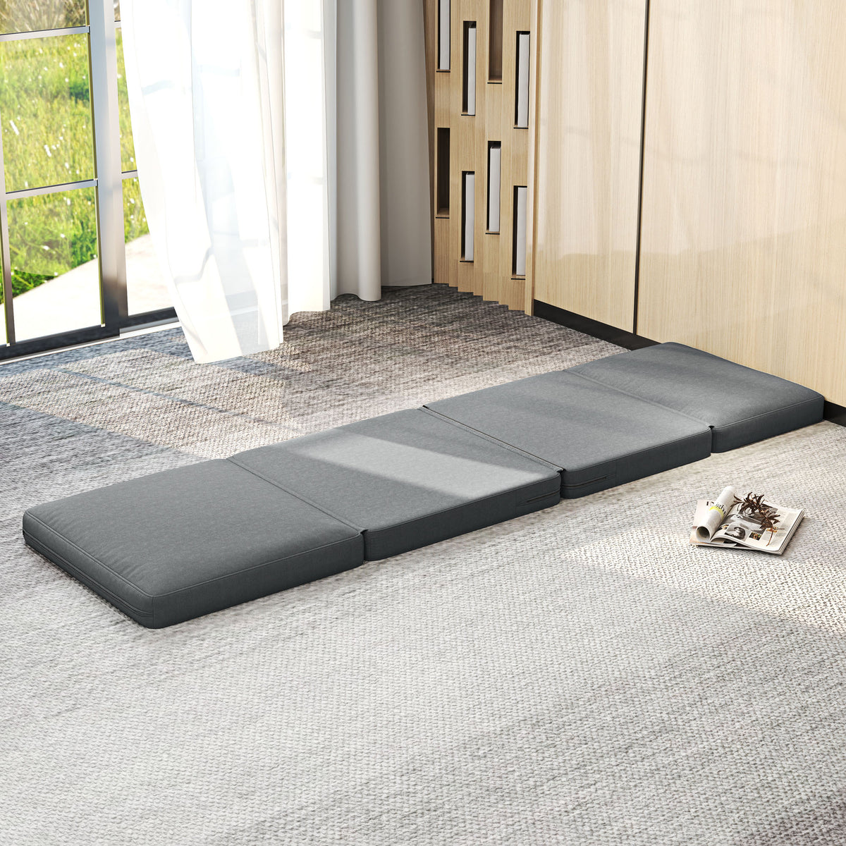 Faltbarer Bodensessel zum Sofa und Bett