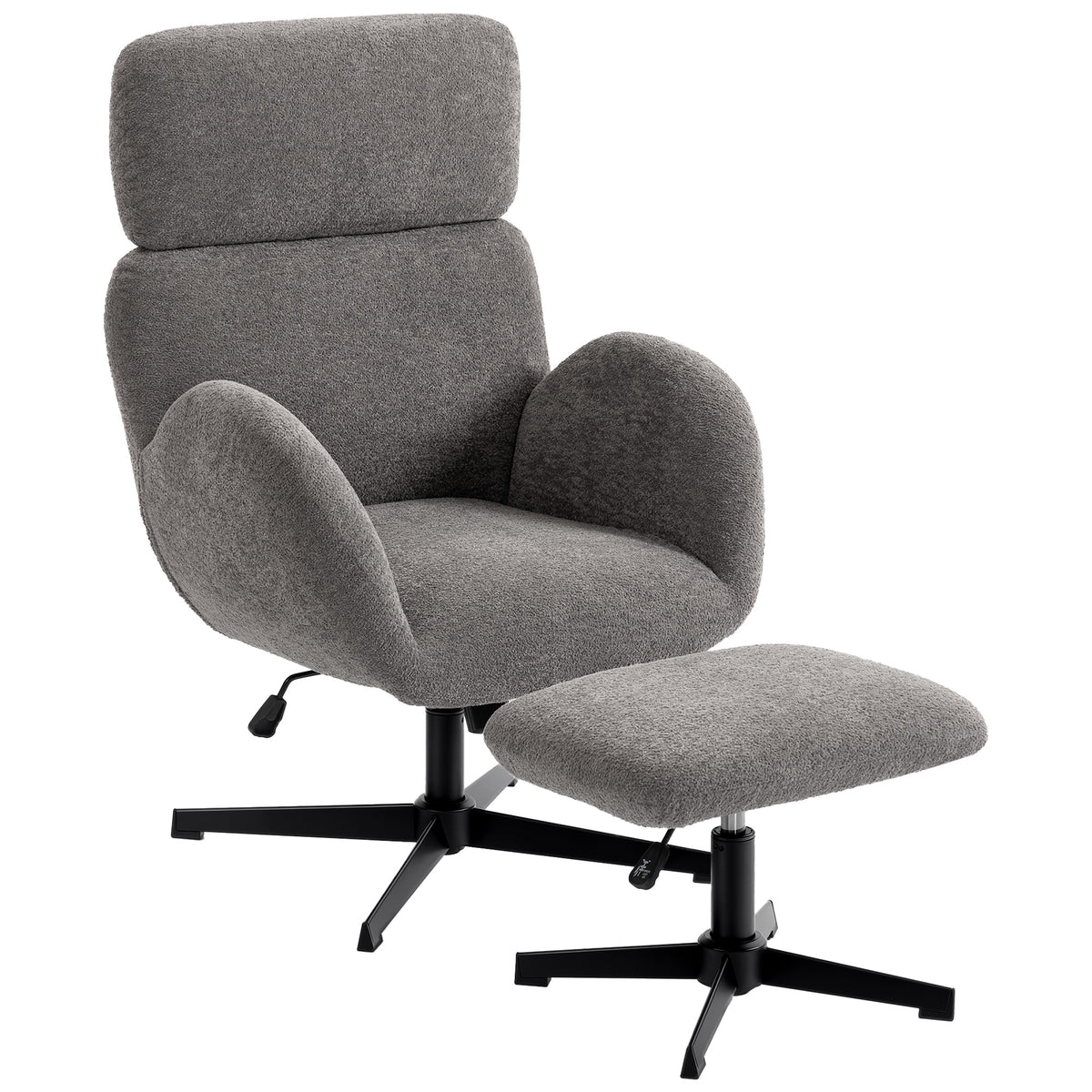 Drehbarer Relaxsessel mit Fußhocker und Wippfunktion