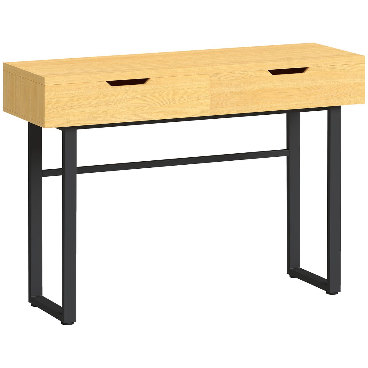 Konsolentisch mit 2 Schubladen und Metallgestell