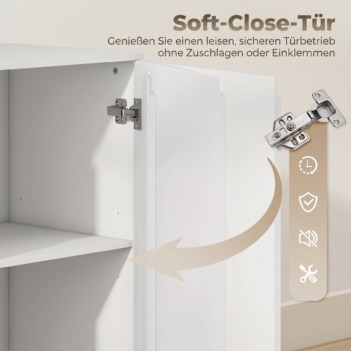 Sideboard 180 cm mit 4 Türen und Hochglanz