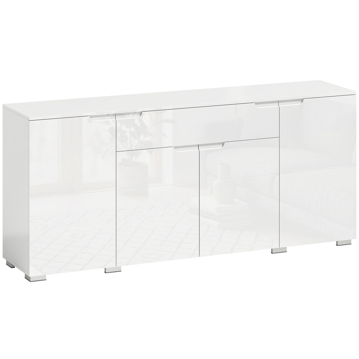 Sideboard 180 cm mit 4 Türen und Hochglanz