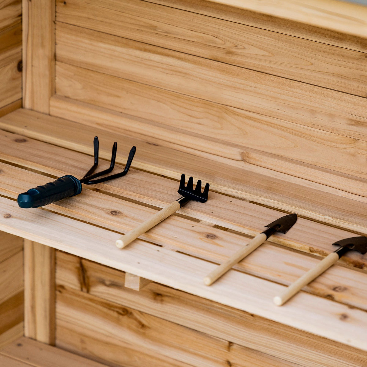 Gartenschrank mit Pflanztisch und 2 Fächern