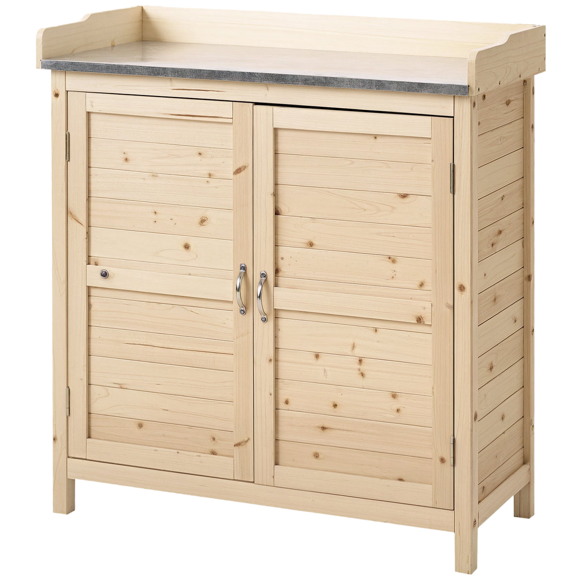 Gartenschrank mit Pflanztisch und 2 Fächern