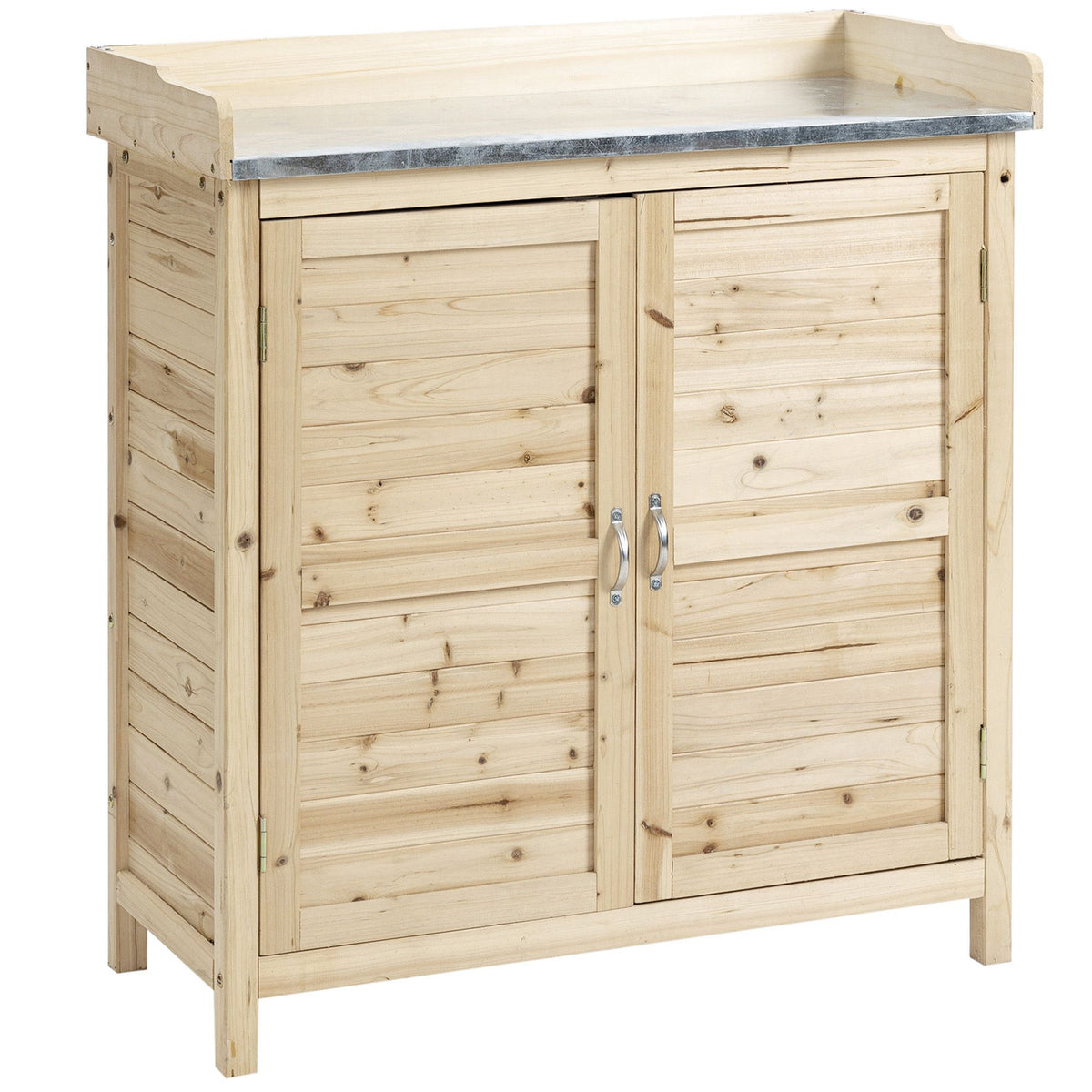 Gartenschrank mit Pflanztisch und 2 Fächern