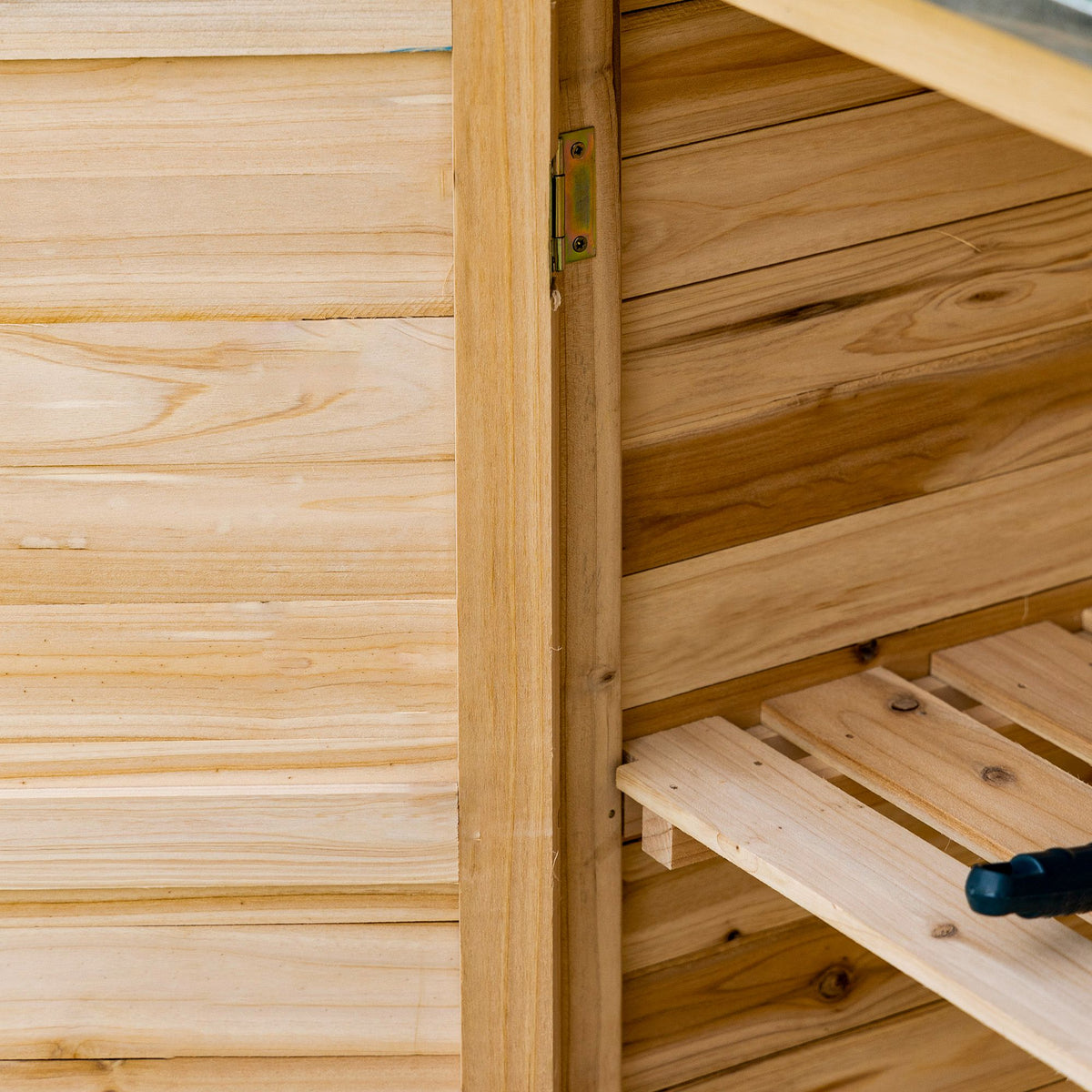 Gartenschrank mit Pflanztisch und 2 Fächern