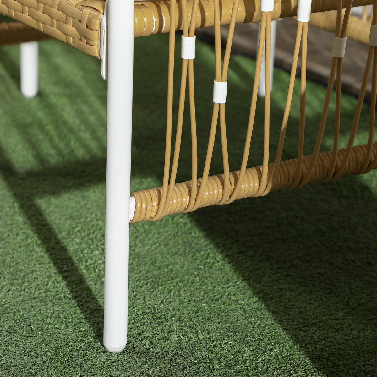 3-teiliges Bistro-Set aus PE-Rattan mit Polstern