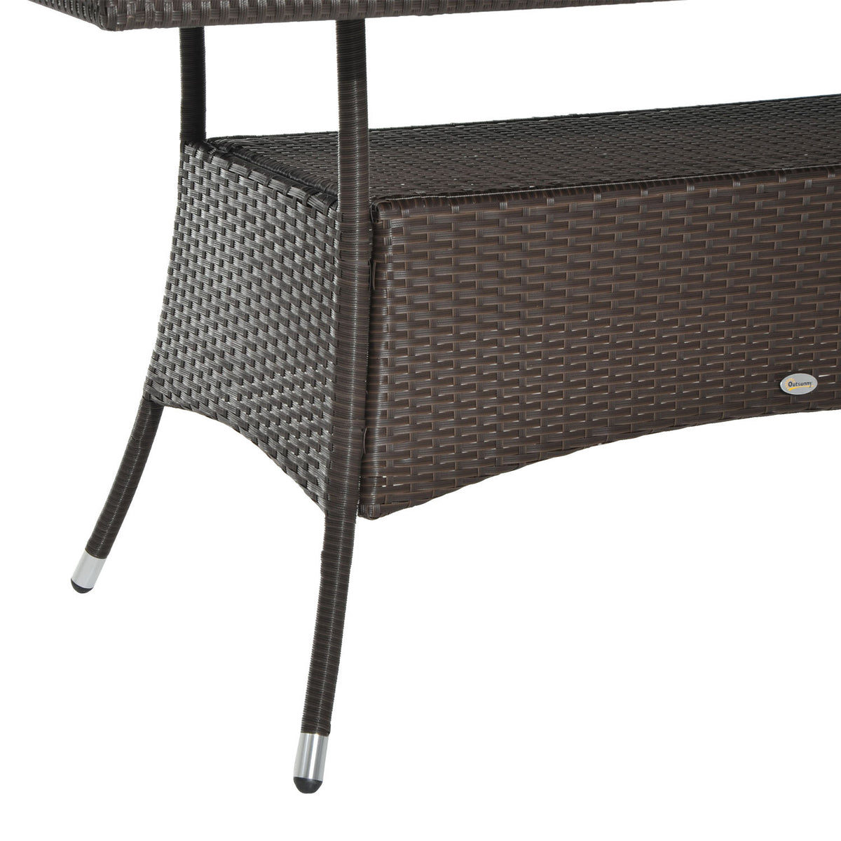 Gartentisch aus Polyrattan mit Sicherheitsglas