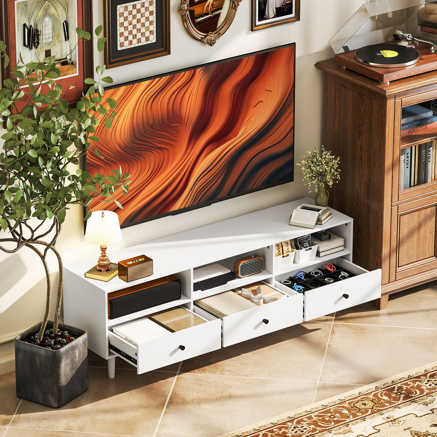 TV-Kommode 140 cm mit 3 Schubladen und 3 Fächern