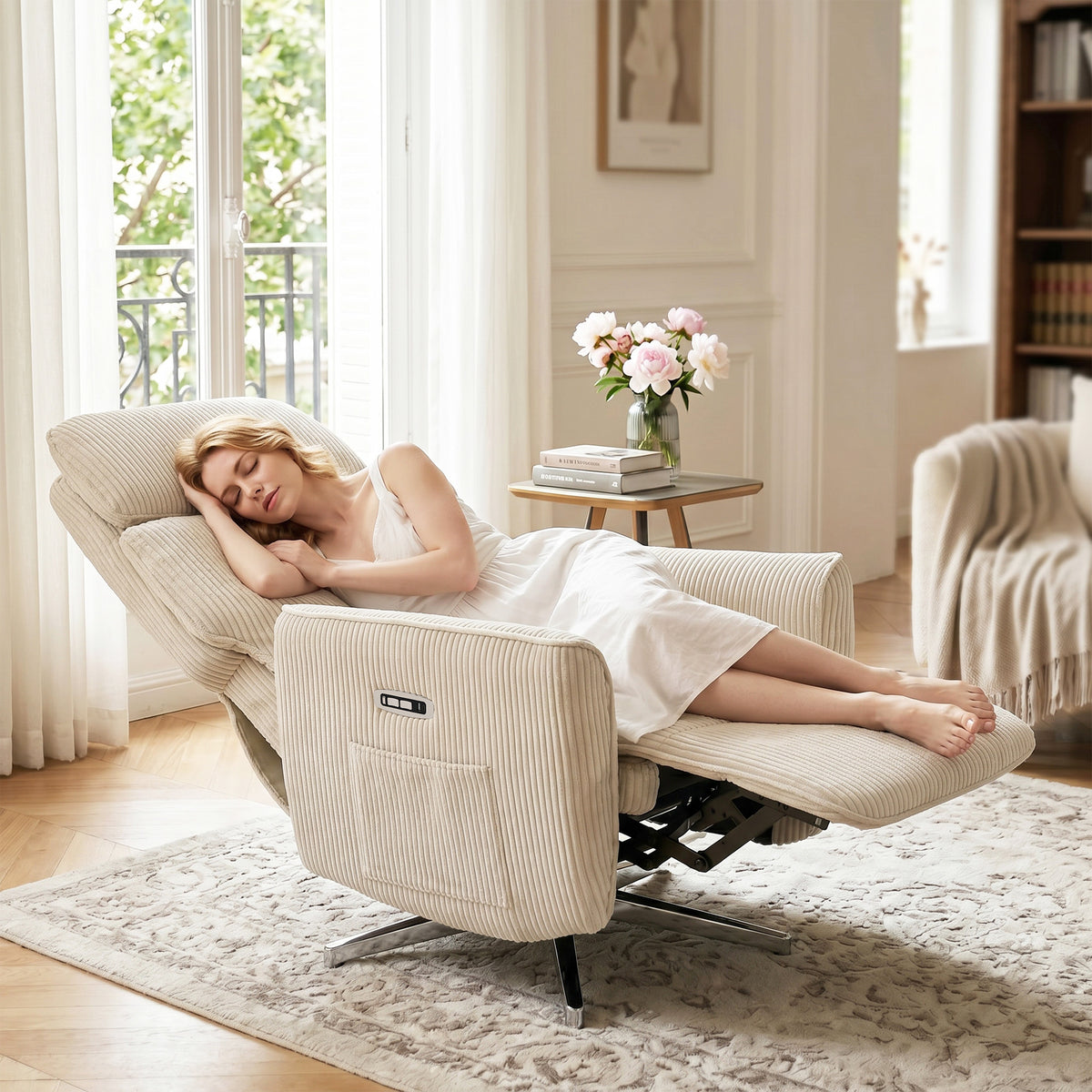 Elektrischer Relaxsessel mit Drehfunktion und USB