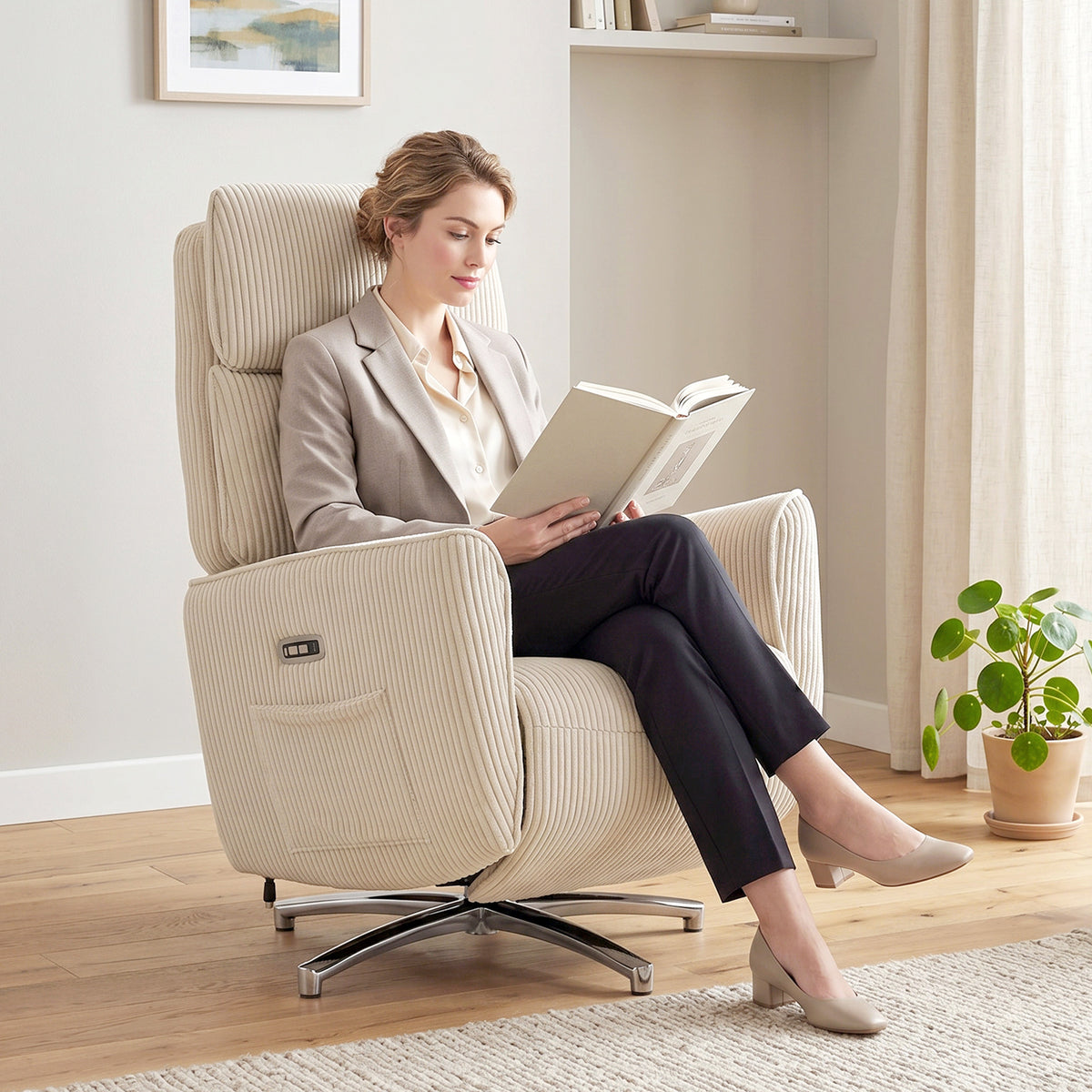 Elektrischer Relaxsessel mit Drehfunktion und USB
