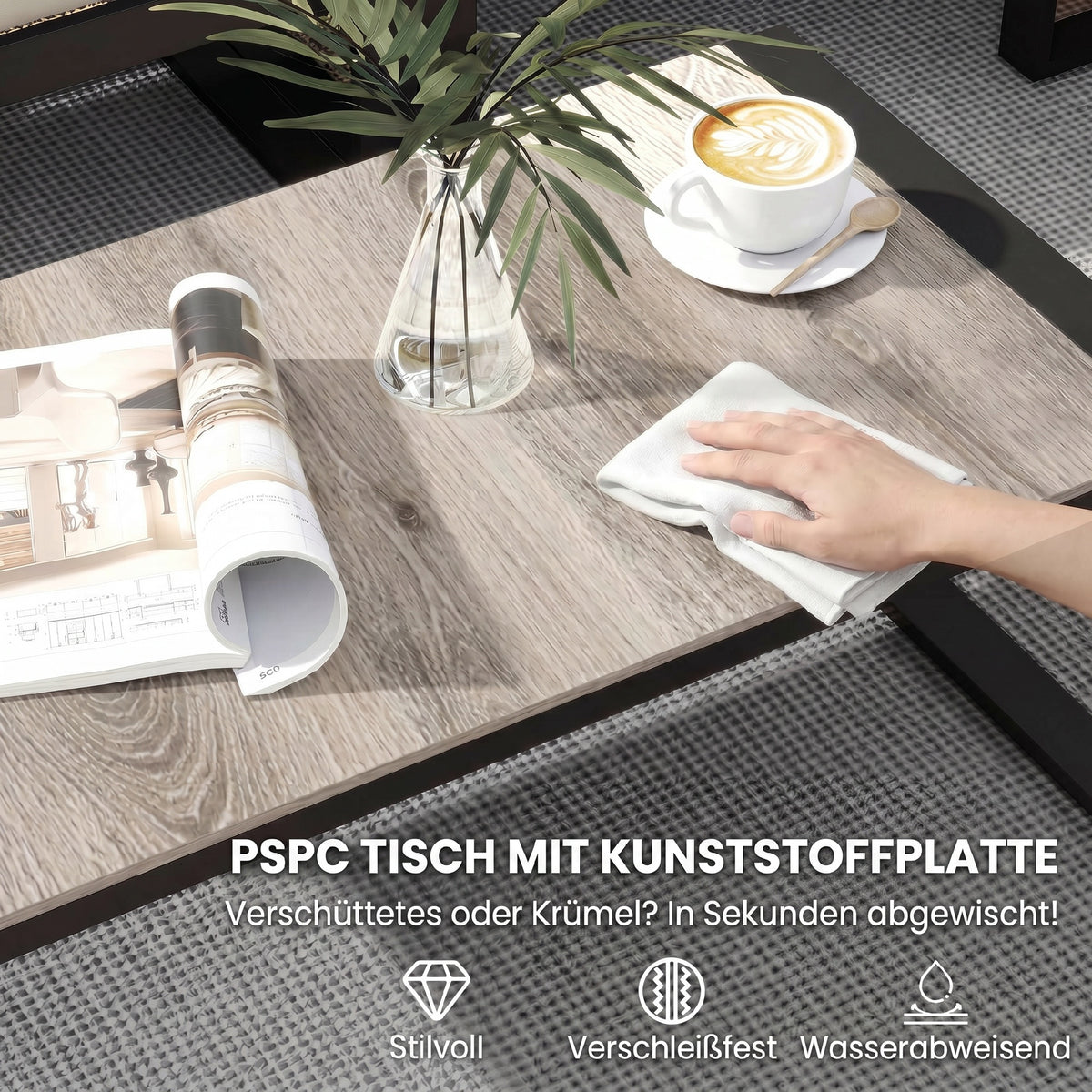 4-teiliges Gartenmöbel-Set mit Stahlrahmen
