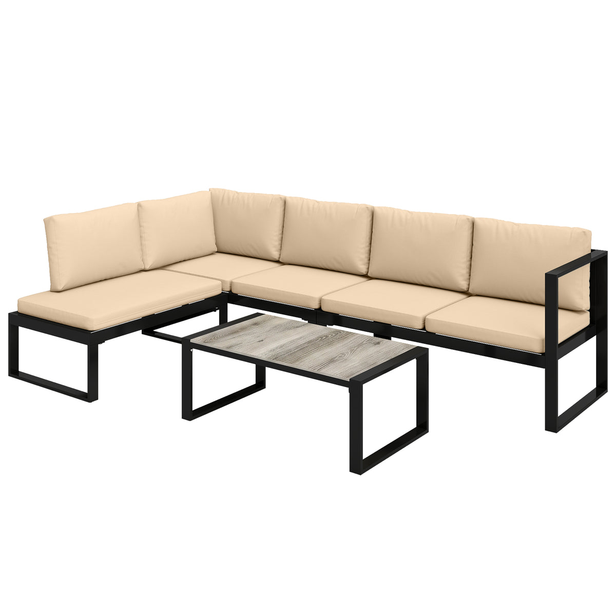 4-teiliges Gartenmöbel-Set mit Stahlrahmen