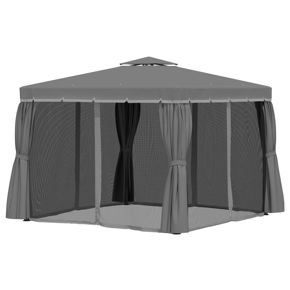 Gartenpavillon mit Doppeldach und Seitenteilen
